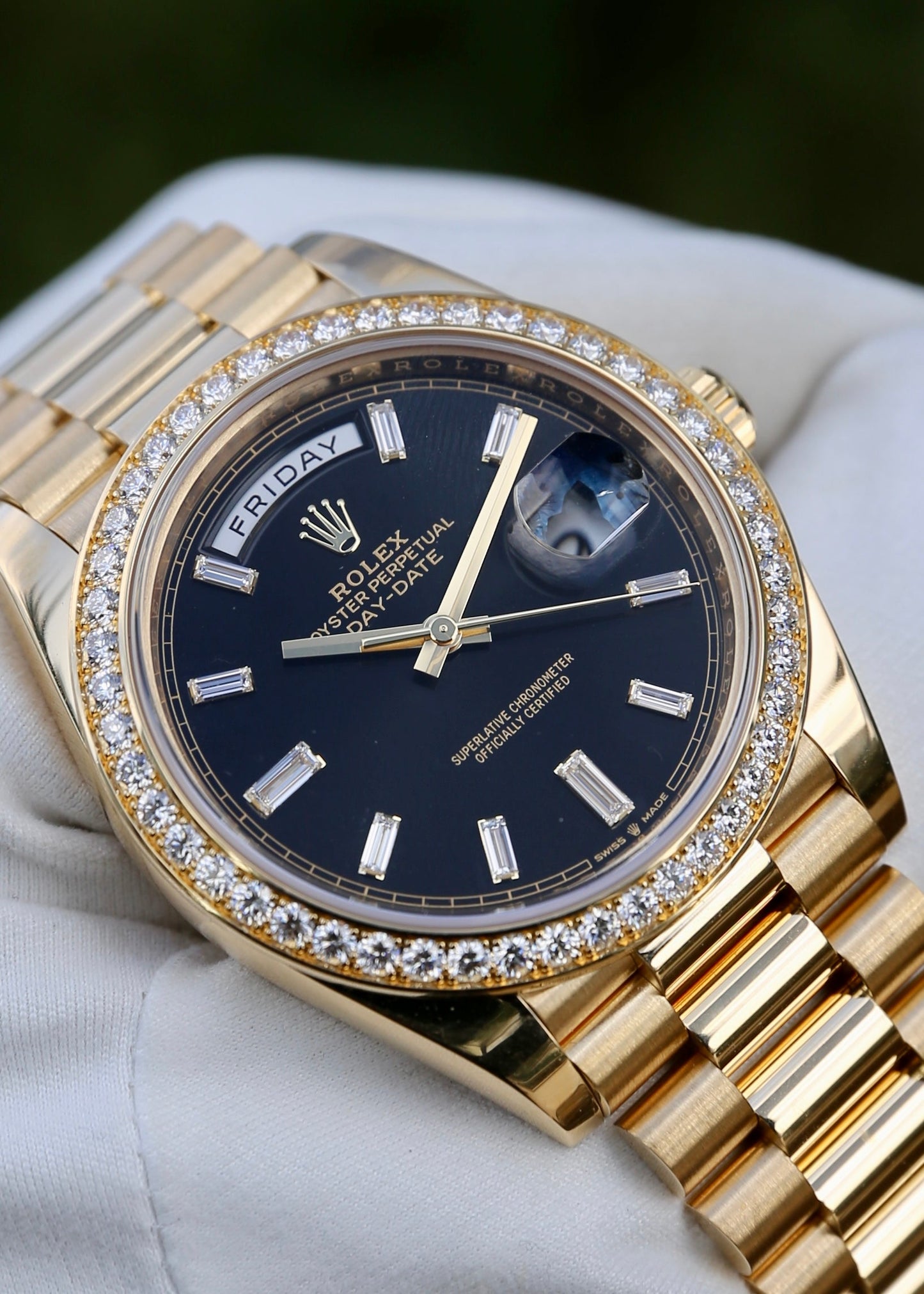 Rolex Baguette Dial  Diamond Bezel