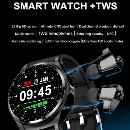 Smart Watch 2 in 1 Earbuds