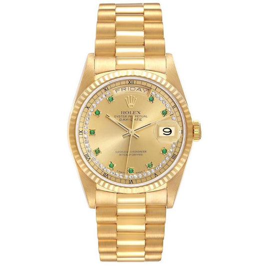 Rolex President Datejust Yellow Gold Diamond Dial Ladies Watch 69178